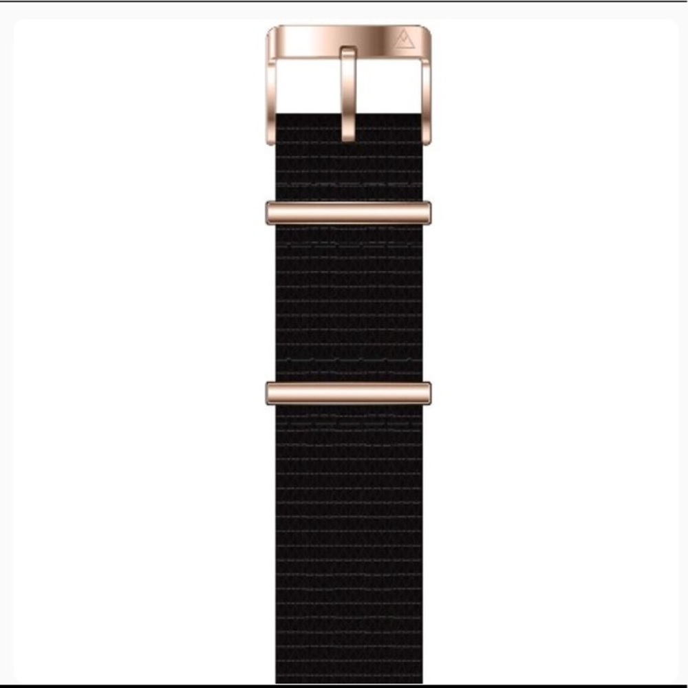 NATO Black/Rose Gold Medium Watch Strap